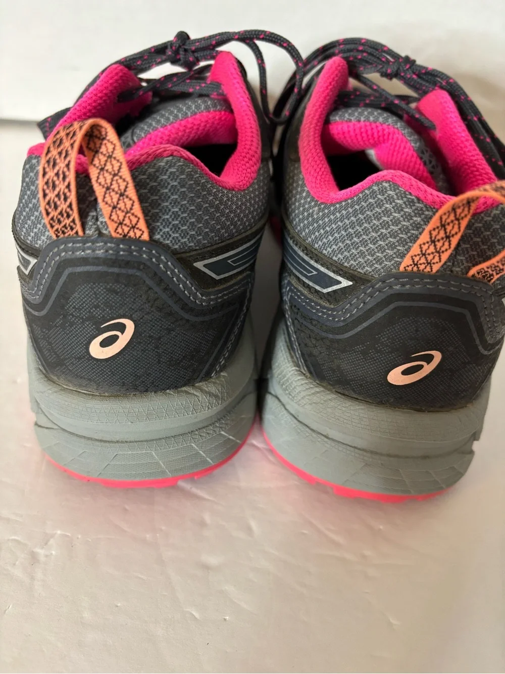 Asics Gray and Hot Pink Women's Athletic Running Shoes